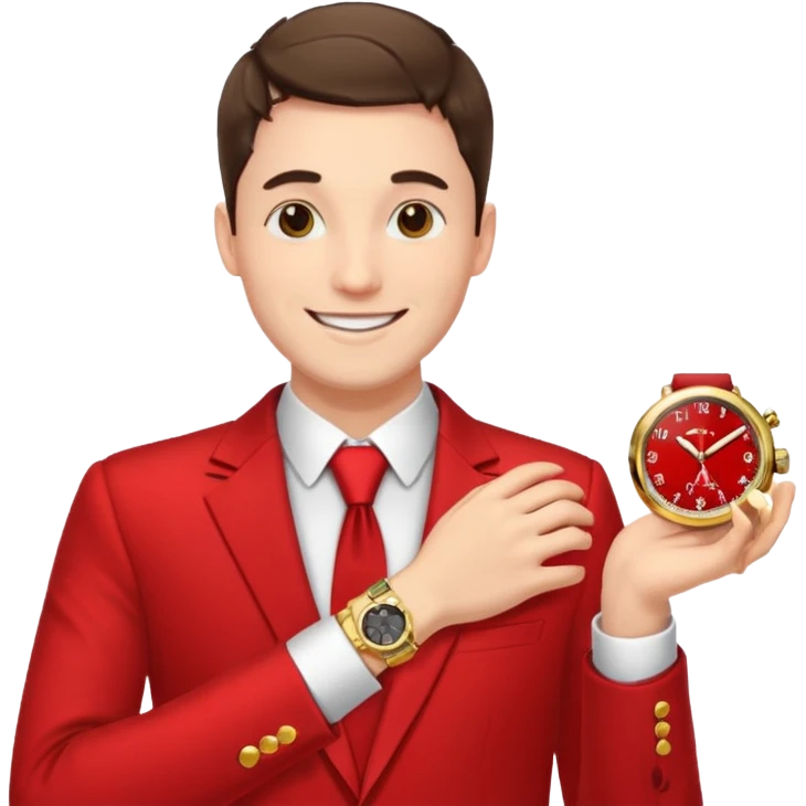 man  in red holiday new year suit emoji