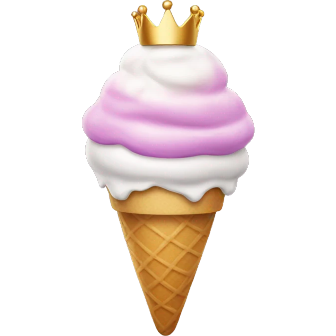 ice cream with queen crown emoji