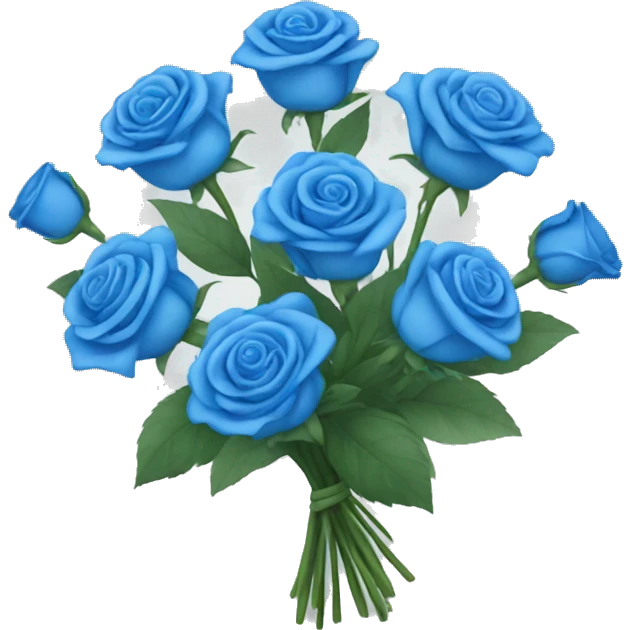 Bouquet with blue roses emoji