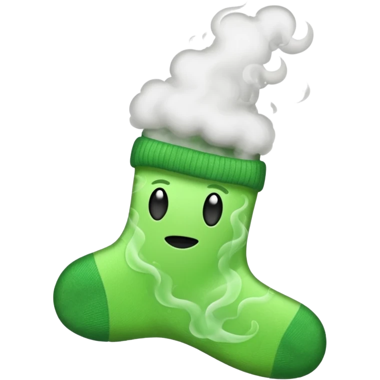 stinky sock with green smoke emoji