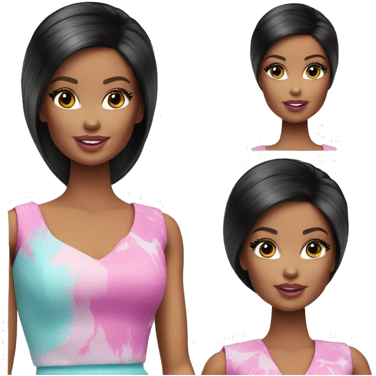 Barbie doll black hair emoji