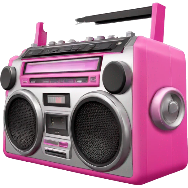 old retro y2k pink boombox emoji
