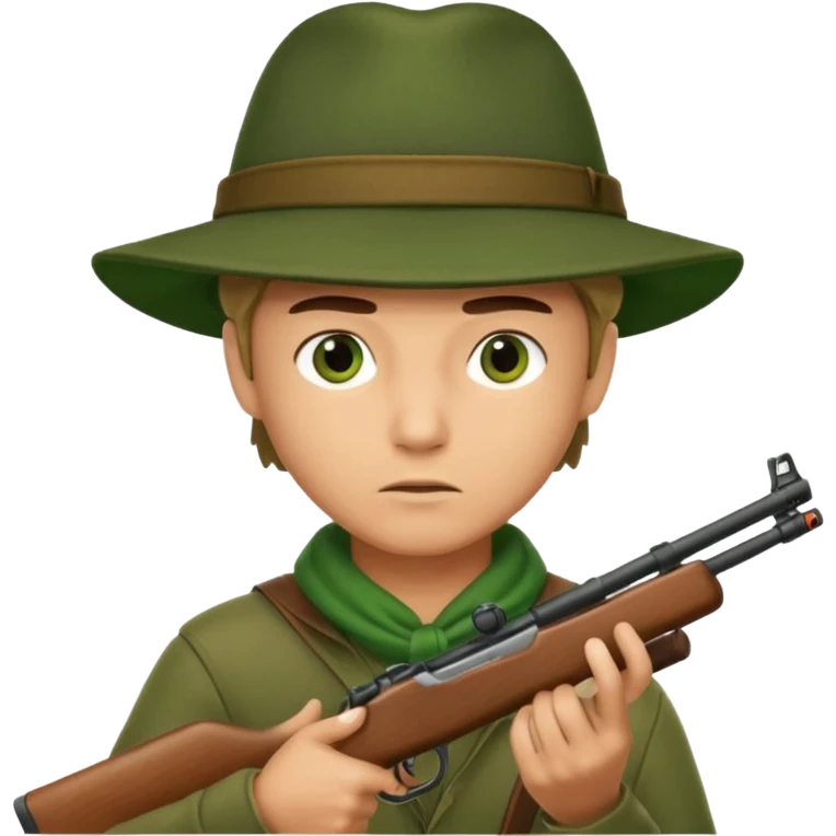 man hunter aiming a rifle, minimal background emoji