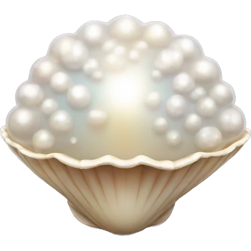 Clam shell with disco ball pearl emoji
