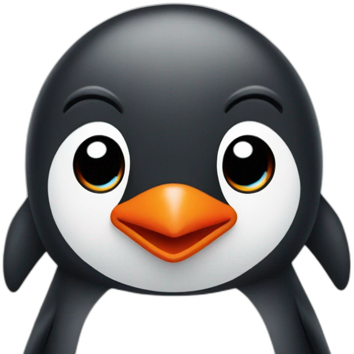 penguin with red cheeks emoji
