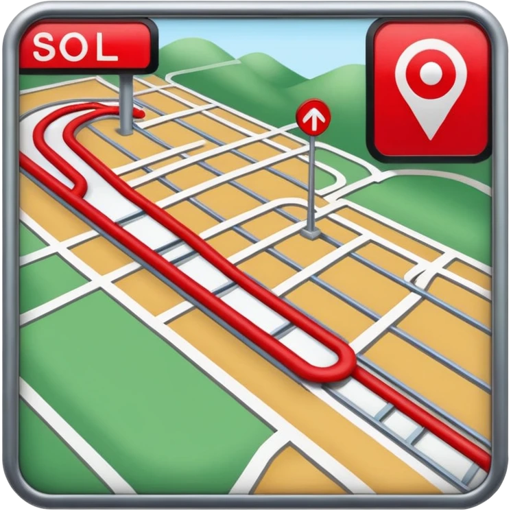Map Panel – red route diagram, Subway Sign. emoji