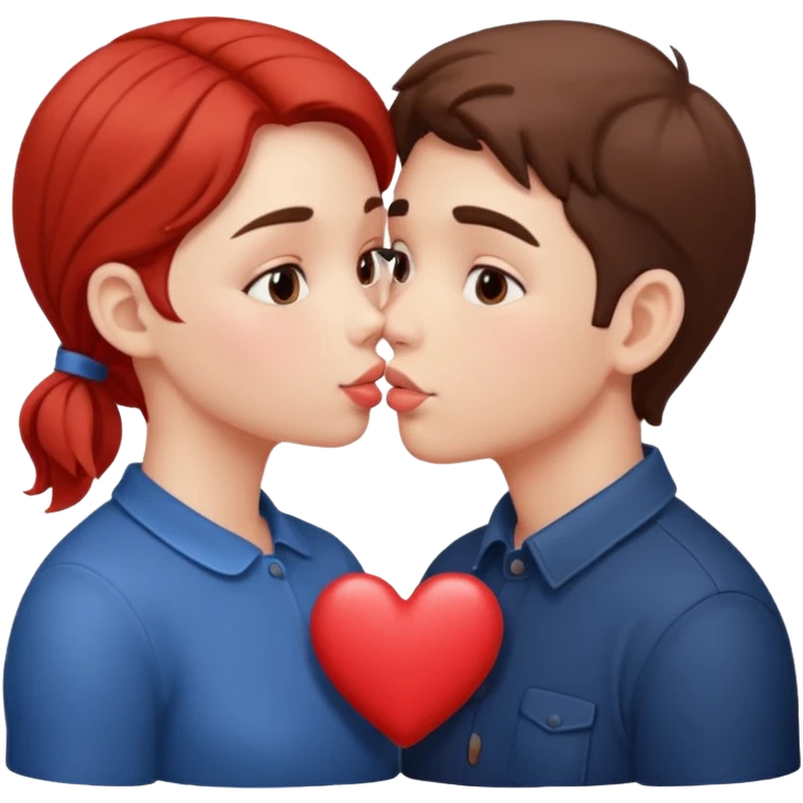 Boy and girl kiss emoji