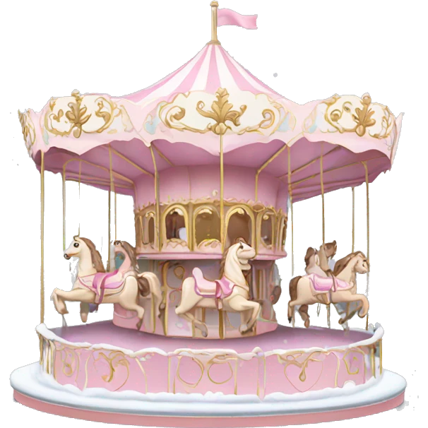 Light pink carousel with snow emoji