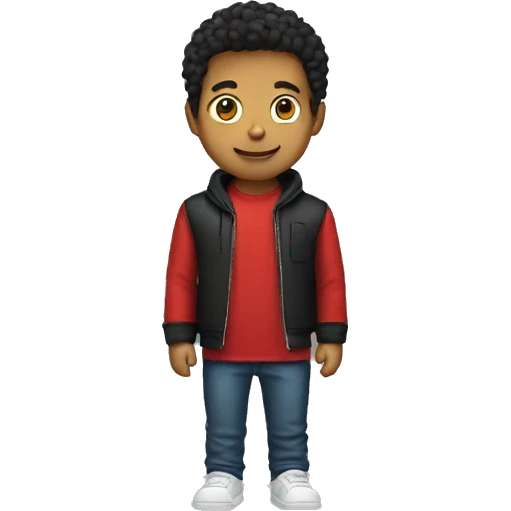 Red t-shirt, black jacket emoji