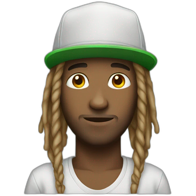 Guy with dreadlocks and cap emoji