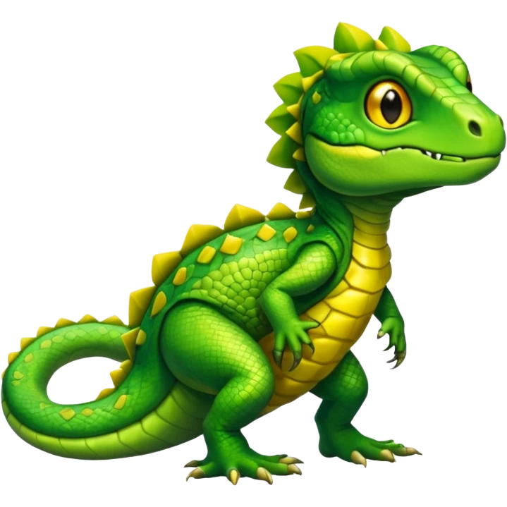 Shiny furry reptilian (full body) emoji