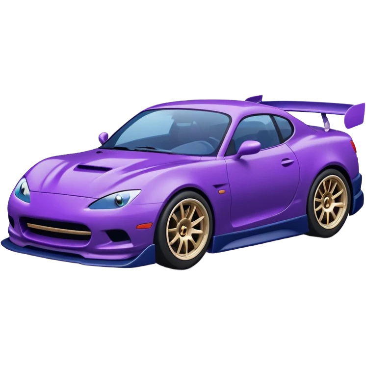 Purple and navy blue car doing a drift. emoji
