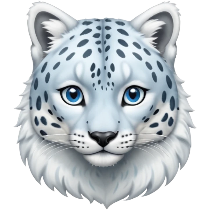 Shiny realistic feral wildlife lifelike elegant Snow-Leopard-Amaura-Arctic-Fox-fusion-hybrid, full body  emoji