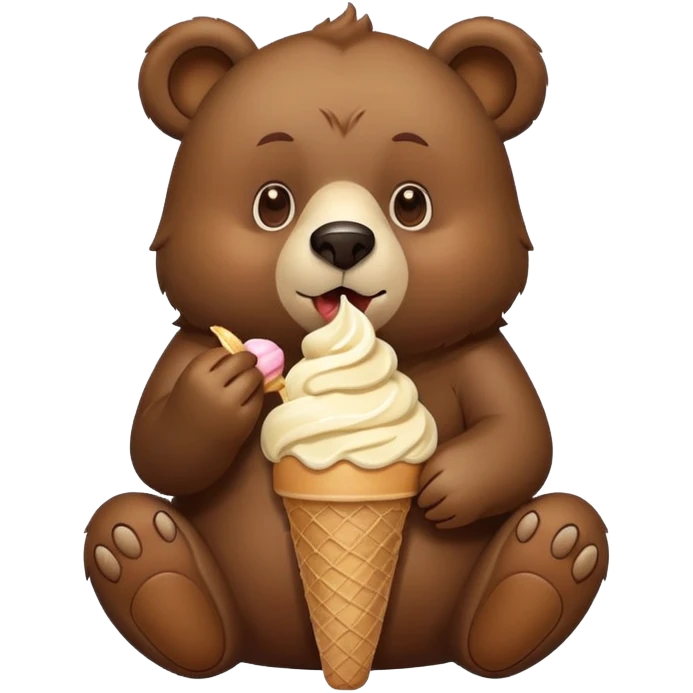 bear eating ice cream emoji