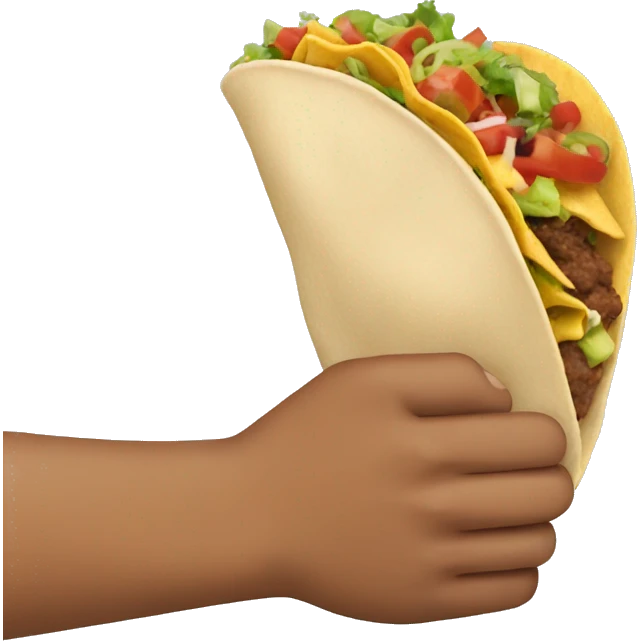 arm with a hand handing over a taco emoji
