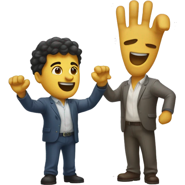 Two Big Men High fiving emoji