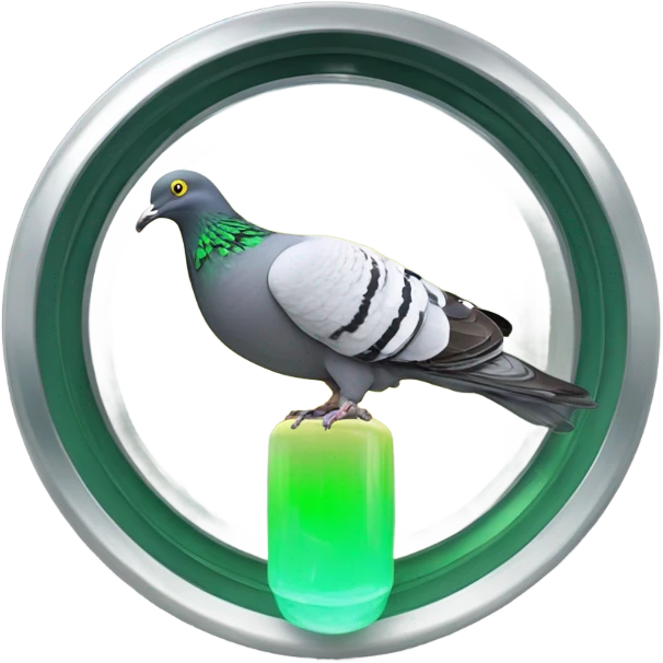 https://www.emojis.com/emoji/realistic-pigeon-yellow-green-R7fMwsTeXFy on https://www.emojis.com/emoji/disk-of-quartz-in-valve-vacuum-tube-YRta95YF2bm emoji
