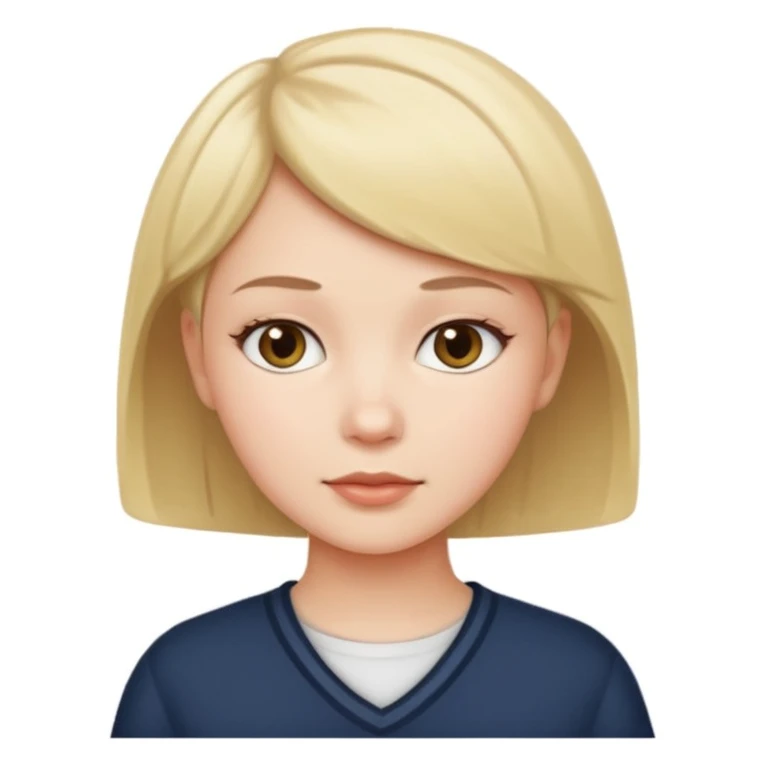 school white girl with short hair emoji
