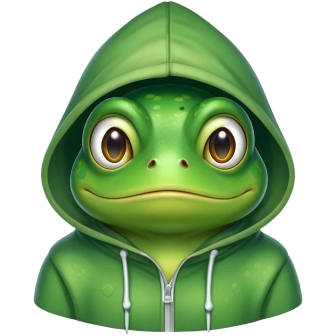 Frog with a hoodie emoji