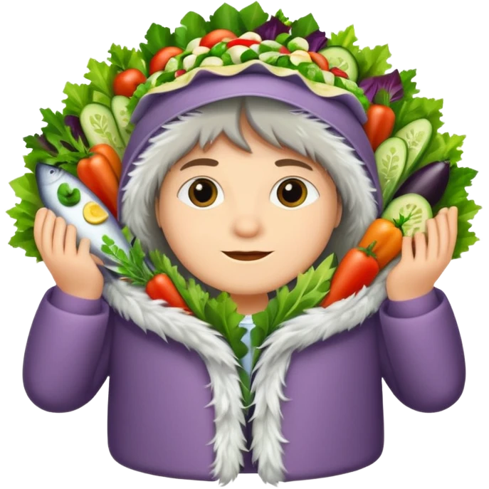 salad herring under a fur coat emoji