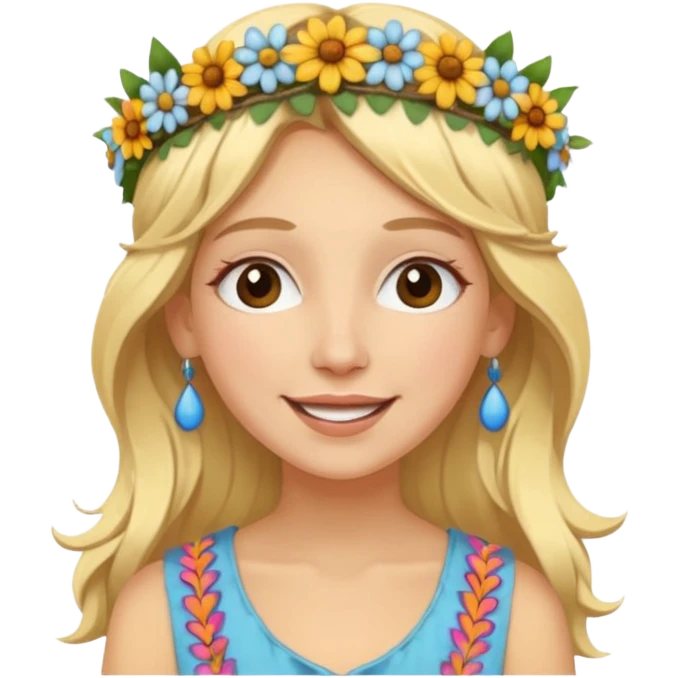 Hippie blonde joyeuse libre liberté emoji