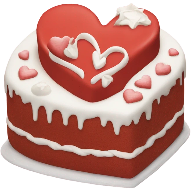 red heart shaped cake emoji