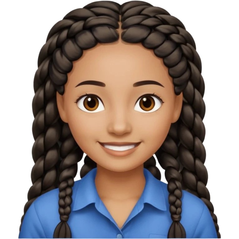 kenyan woman with long, black, braided hair in rows, brown eyes, pretty, round face, blond at tips of hair emoji