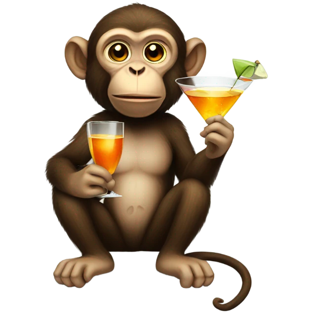Monkey holding martini emoji