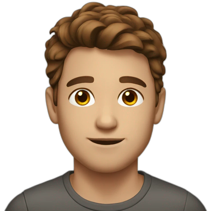 A young man with beautiful brown hair  emoji