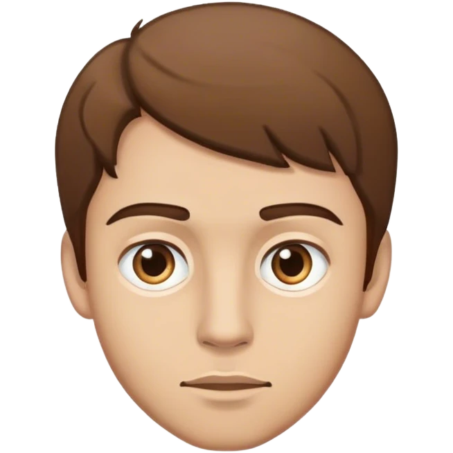 A man who has turned to the side and looks to one side with both eyes, the man has light skin and brown hair emoji