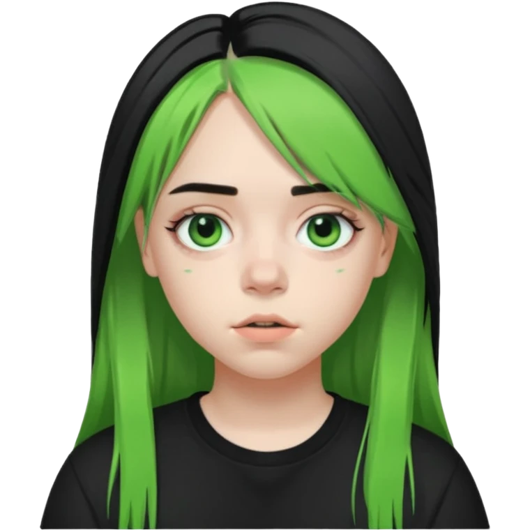 billie eilish half green half black hair emoji