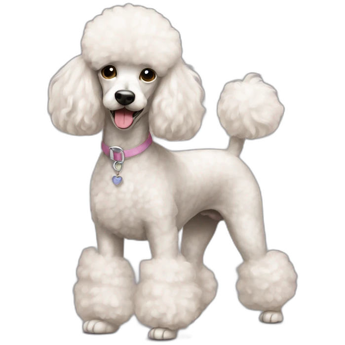 Dog Standart Poodle full body emoji