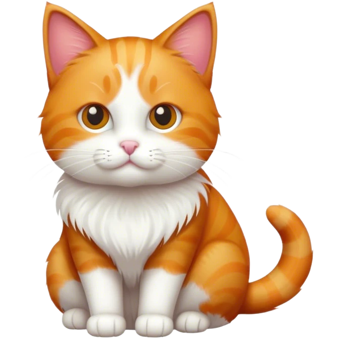 Ginger cat with white  emoji