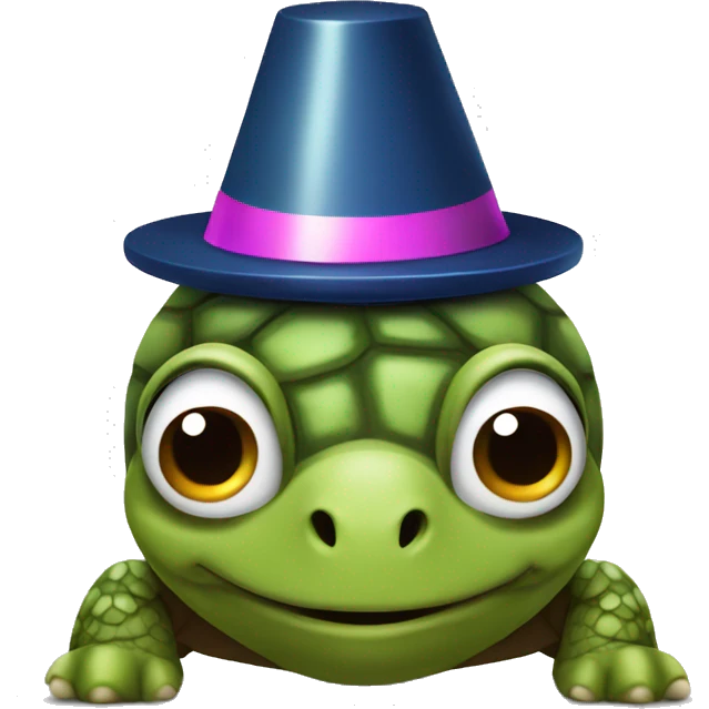 Turtle with a party hat on its head emoji