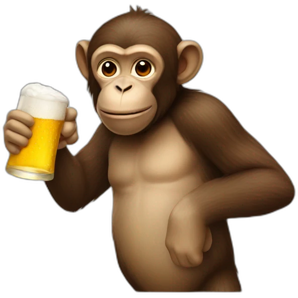 monkey drinking beer emoji