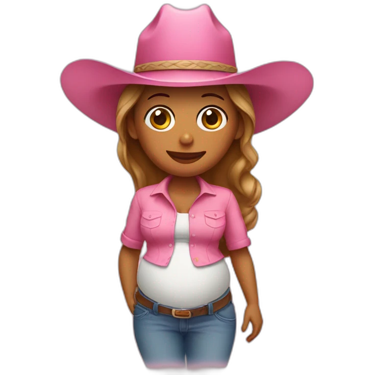 Pregnant woman with pink cowboy hat emoji