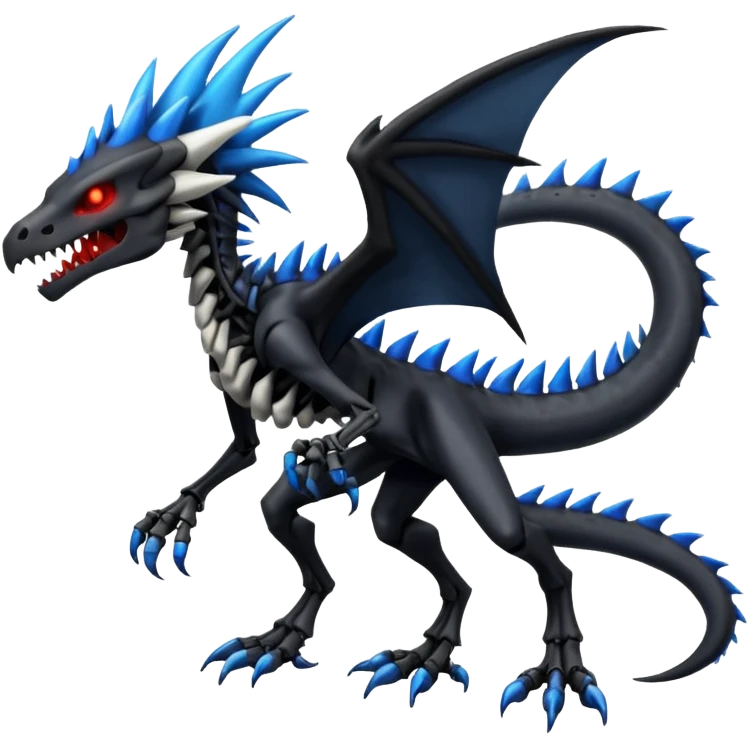Edgy Cool Badass Evil Skeletal Salandit-Zekrom-Silvally-Nargacuga-fusion (full body) emoji