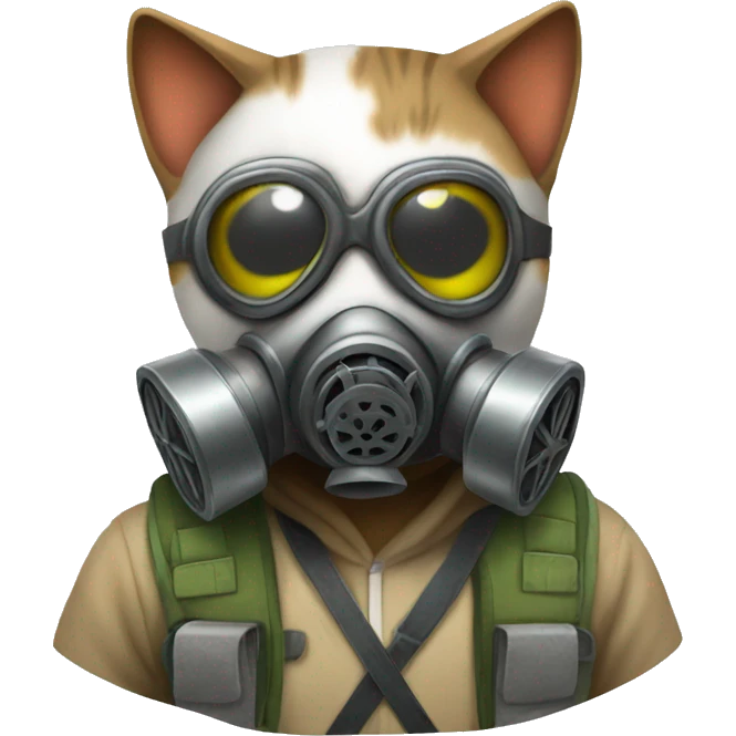 Kitty with Gas Mask emoji