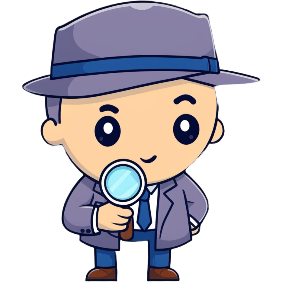 A detective looking through a magnifying glass emoji