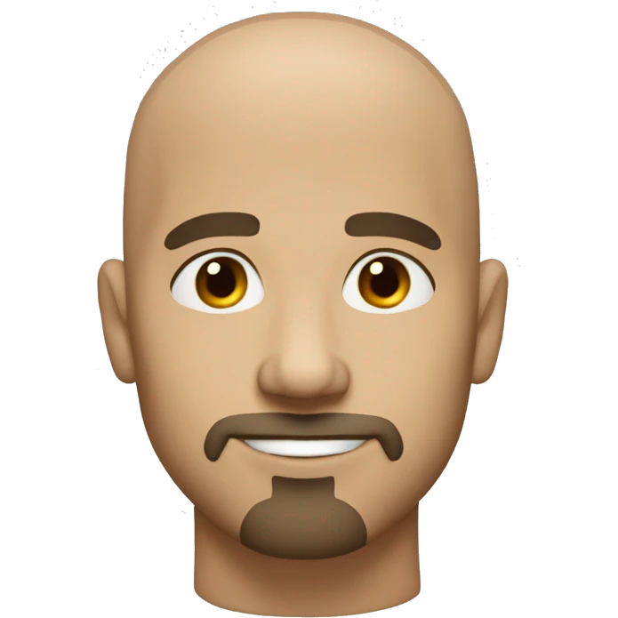 bald goatee white man brown eyes emoji