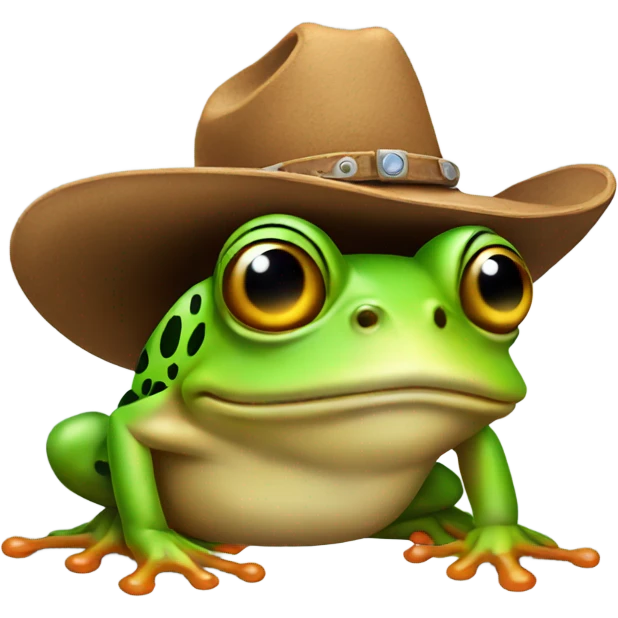 Frog wearing cowboy hat emoji