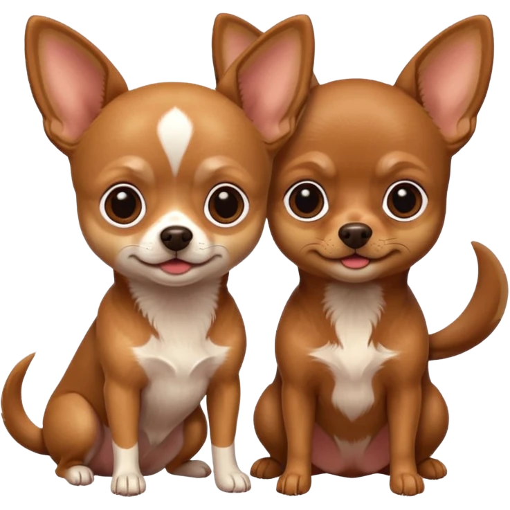Dos chihuahuas marrones emoji
