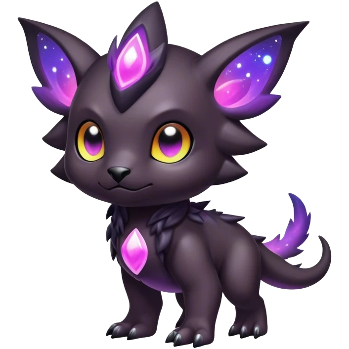 Cute cool colorful dark nebula fantasy-Digimon-animal-hybrid full body emoji
