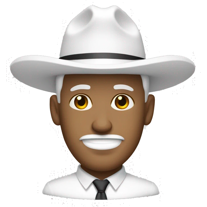 Un hombre color blanco es de la marina tiene el traje blanco y un sombrero blanco emoji