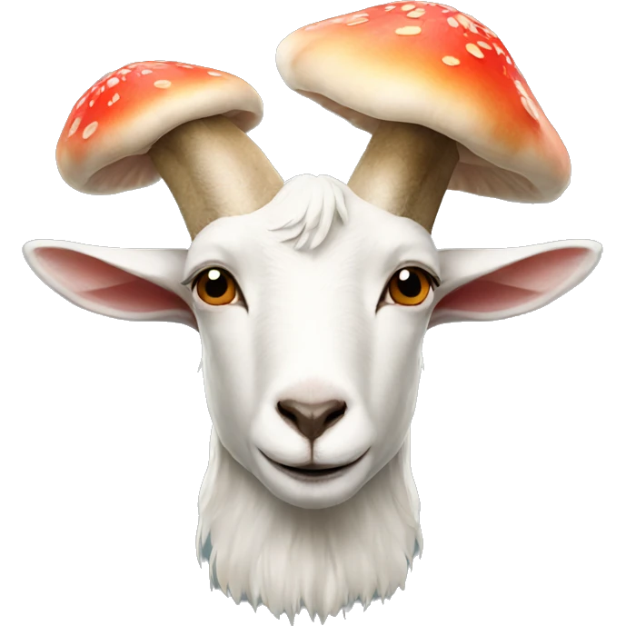 Goat with mushroom on its head emoji