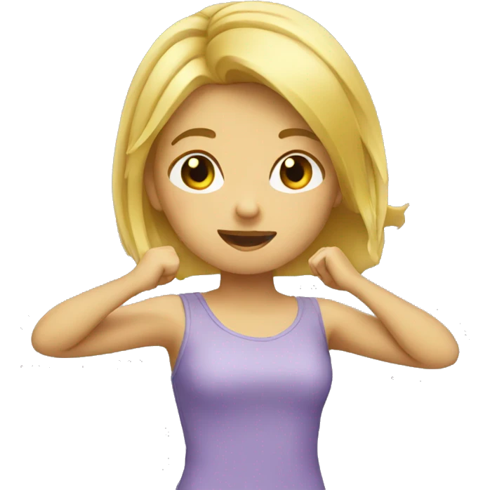 Blonde girl dab emoji