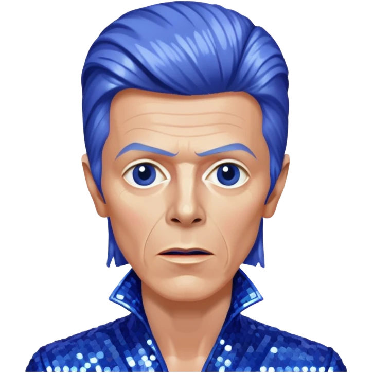 David Bowie with periwinkle sequin outfit emoji