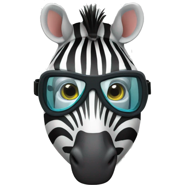 Zebra wearing snorkeling mask emoji