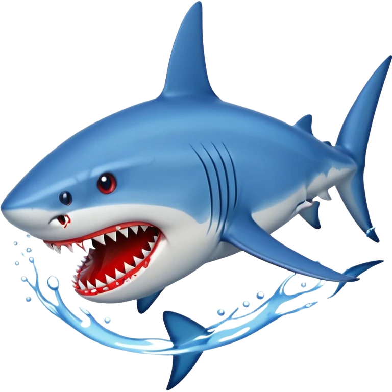 blue Shark attack efferct with blood emoji