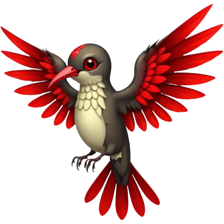 creppy demon like hummingbird with  creppy and very long wings  emoji